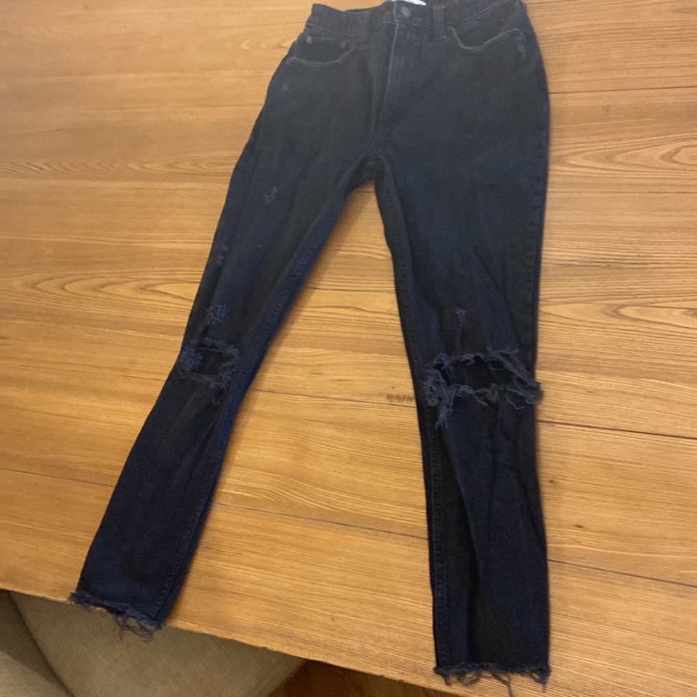 Black distressed jeans